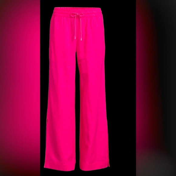 Zara fushia pink flowy trousers pants with drawstrings  Sz M blogger fave - Picture 1 of 10